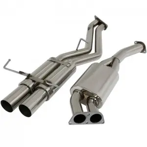 DUAL 3.5″ MUFFLER TIP RACING EXHAUST CATBACK FOR 95-98 NISSAN 240SX S14 Silvia Base/ SE/ LE